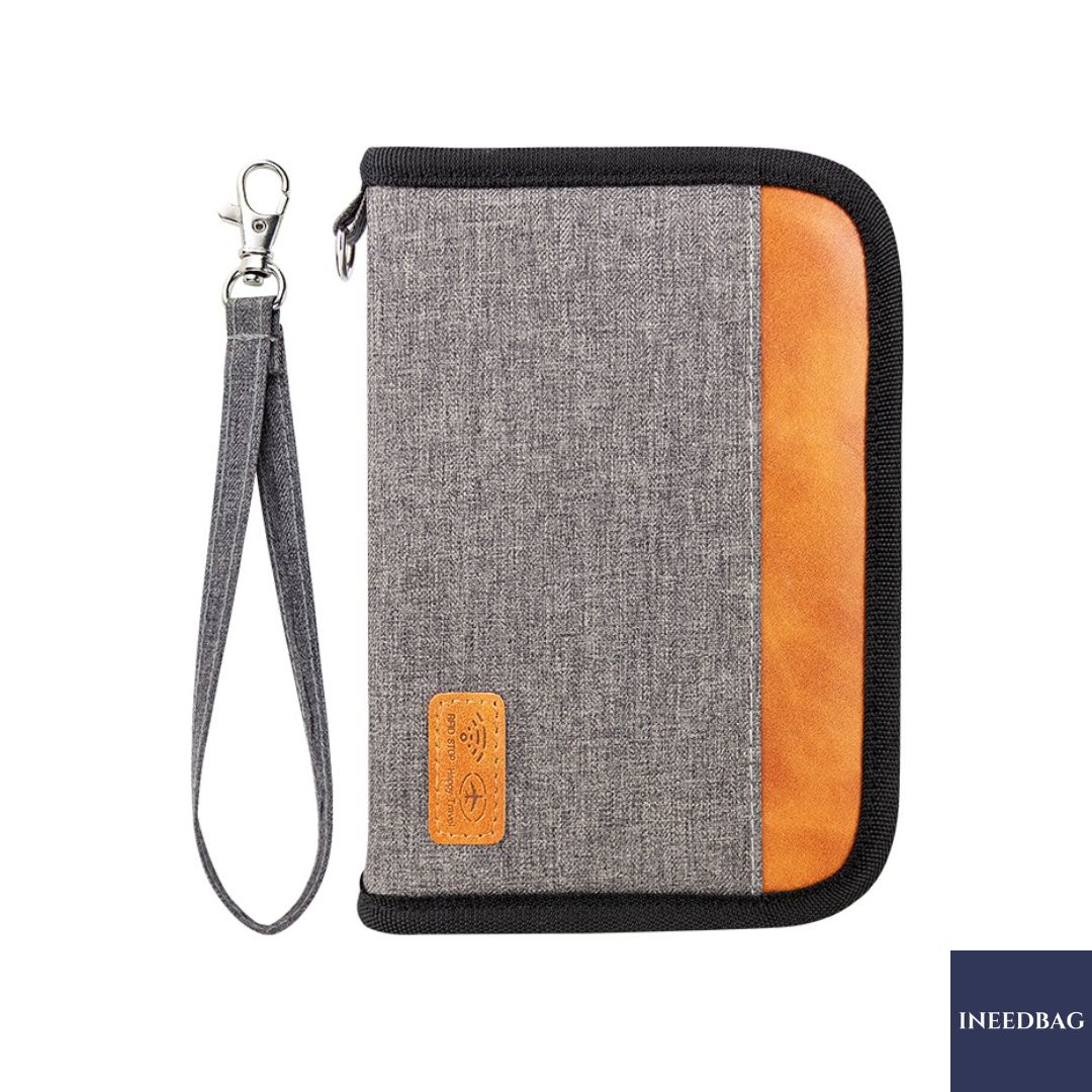 กระเป๋าใส่พาสปอร์ตขนาดกลาง กระเป๋าใส่เอกสารการเดินทาง RFID PASS พร้อมช่องป้องกันการสแกน RFID มี 2 สีให้เลือก
