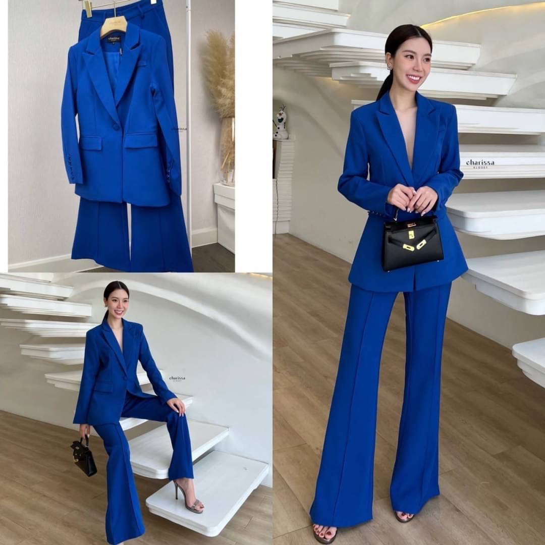 setsuit เสื้อ+กางเกง เป็นอีกรุ่นที่แนะนำมาก ใส่ออกมาดูผอม สมาร์ทผู้ดีสุด รุ่นนี้ใช้ผ้าทอพิเศษ ไม่ยับง่าย Texture สินค้าคุณภาพ (พร้อมส่ง)