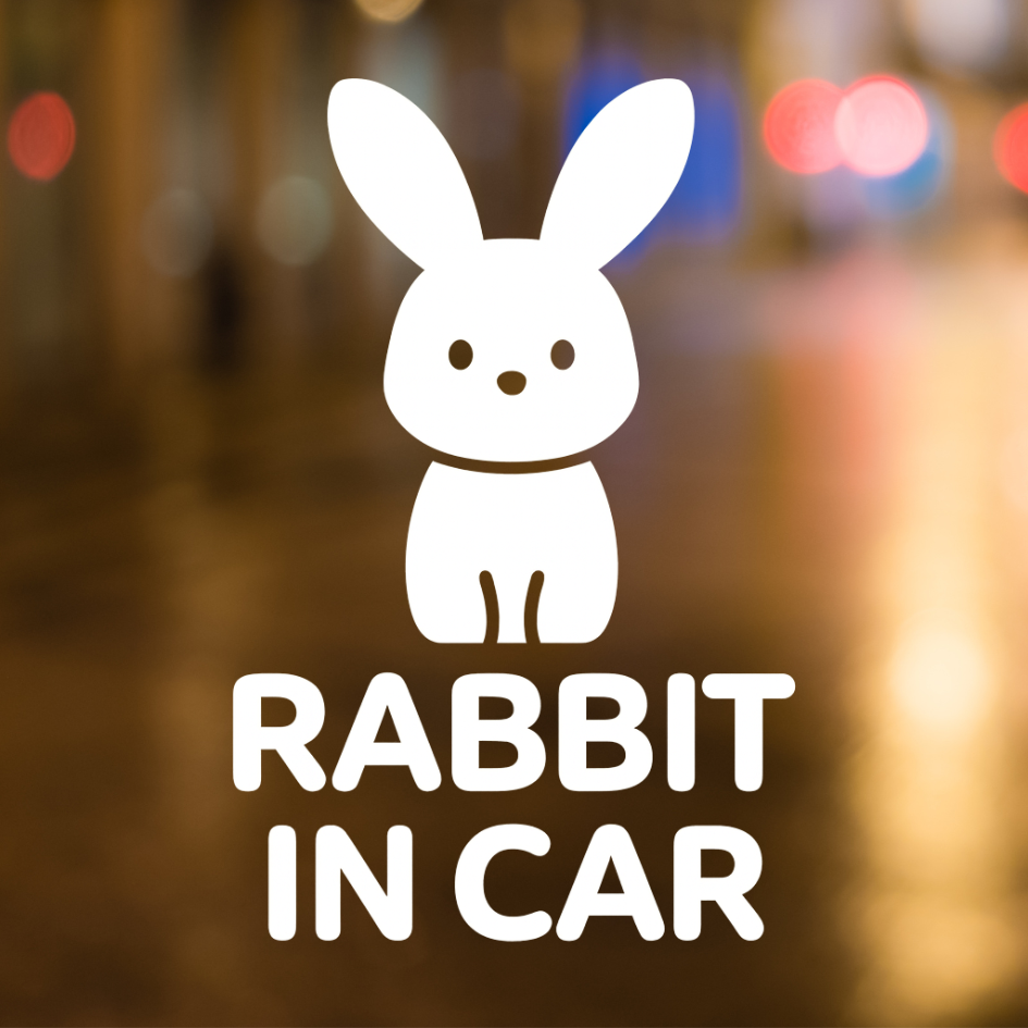 สติ๊กเกอร์ติดรถ RABBIT IN CAR ในรถมีกระต่าย นก ซูก้าไกลเดอร์