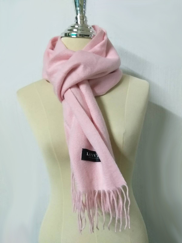 ผ้าพันคอไหมพรม LANVIN สีชมพู