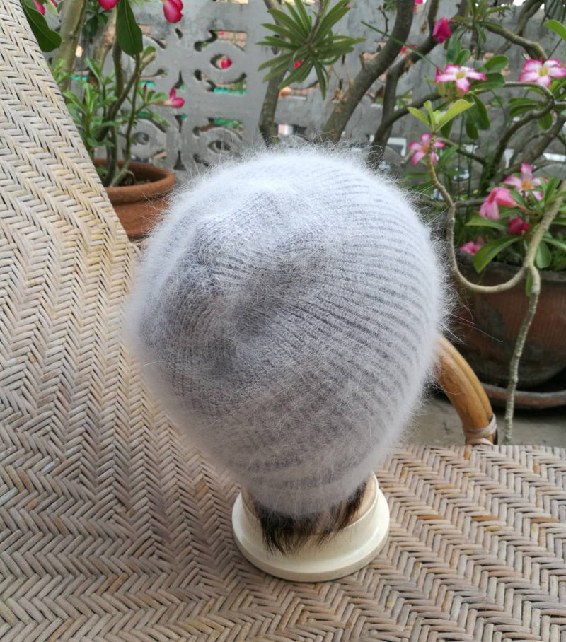 หมวกไหมพรมขนกระต่าย อุ่นมาก หมวกสวย