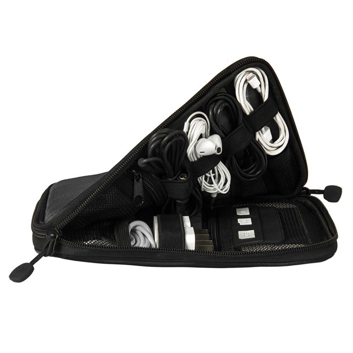 ฺBagsmart กระเป๋าจัดระเบียบอิเล็กทรอนิกส์ กระเป๋าใส่สายชาร์จ กระเป๋าใส่ฮาร์ดดิสก์ กระเป๋าใส่อุปกรณ์ไอที มีช่องใส่ SIM, SD CARD (Black)