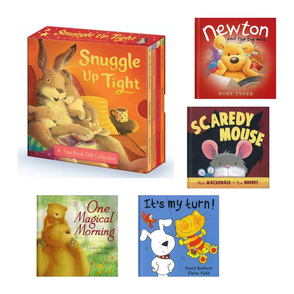 Little Tiger Press : 4 Books Gift Collection : Snuggle Up Tight : One Magical Morning + Scaredy Mouse + Newton and the Big Mess + It's My Turn! หนังสือนิทานชุดอ้อมกอดอุ่น 4 เล่ม