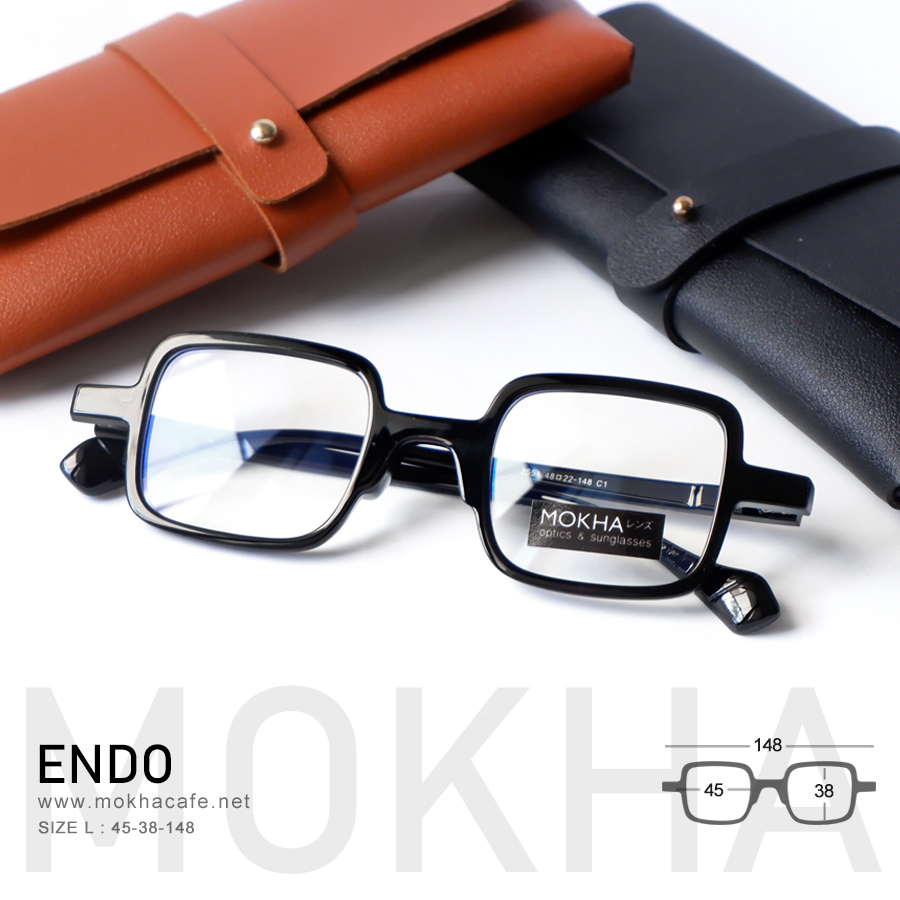 ENDO - black กรอบแว่น ทรงเหลี่ยม TR90 ยืดหยุ่น กว้าง 148 มม. (sizeL) H38