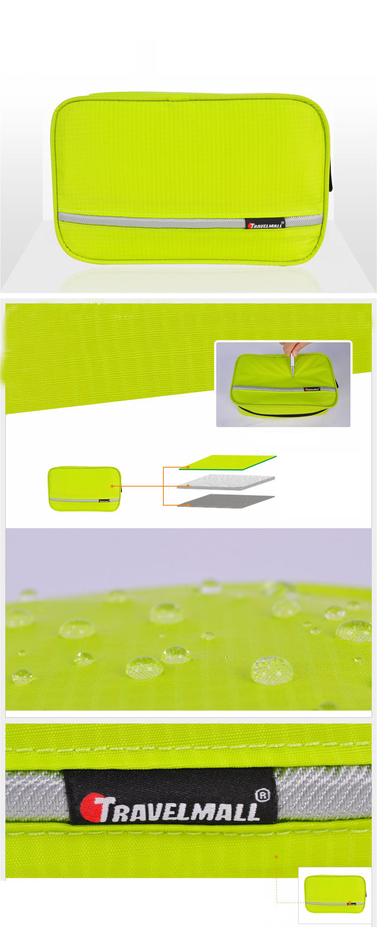 Travelicons กระเป๋าใส่อุปกรณ์อาบน้ำ 4 ส่วน ใส่อุปกรณ์อาบน้ำ แขวนได้ ทำจากไนล่อนกันน้ำ ทนทาน พกพาสะดวกมี 5 สีให้เลือก