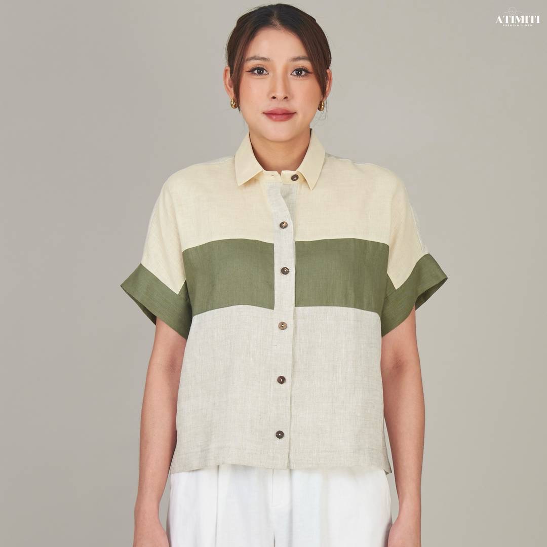 เสื้อปกแขนสั้น ลินินแท้ 100% ใส่สบาย : สินค้าคุณภาพ (พร้อมส่ง)