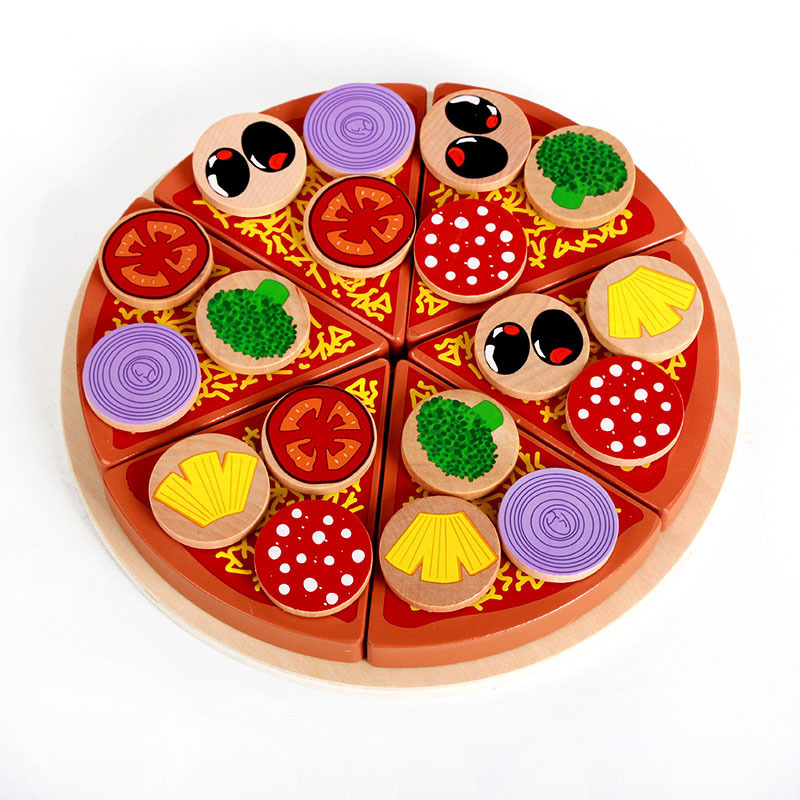 ของเล่นไม้ ตกแต่งหน้าพิซซ่า เล่นบทบาทสมมุติทำอาหาร Pizza Food Game