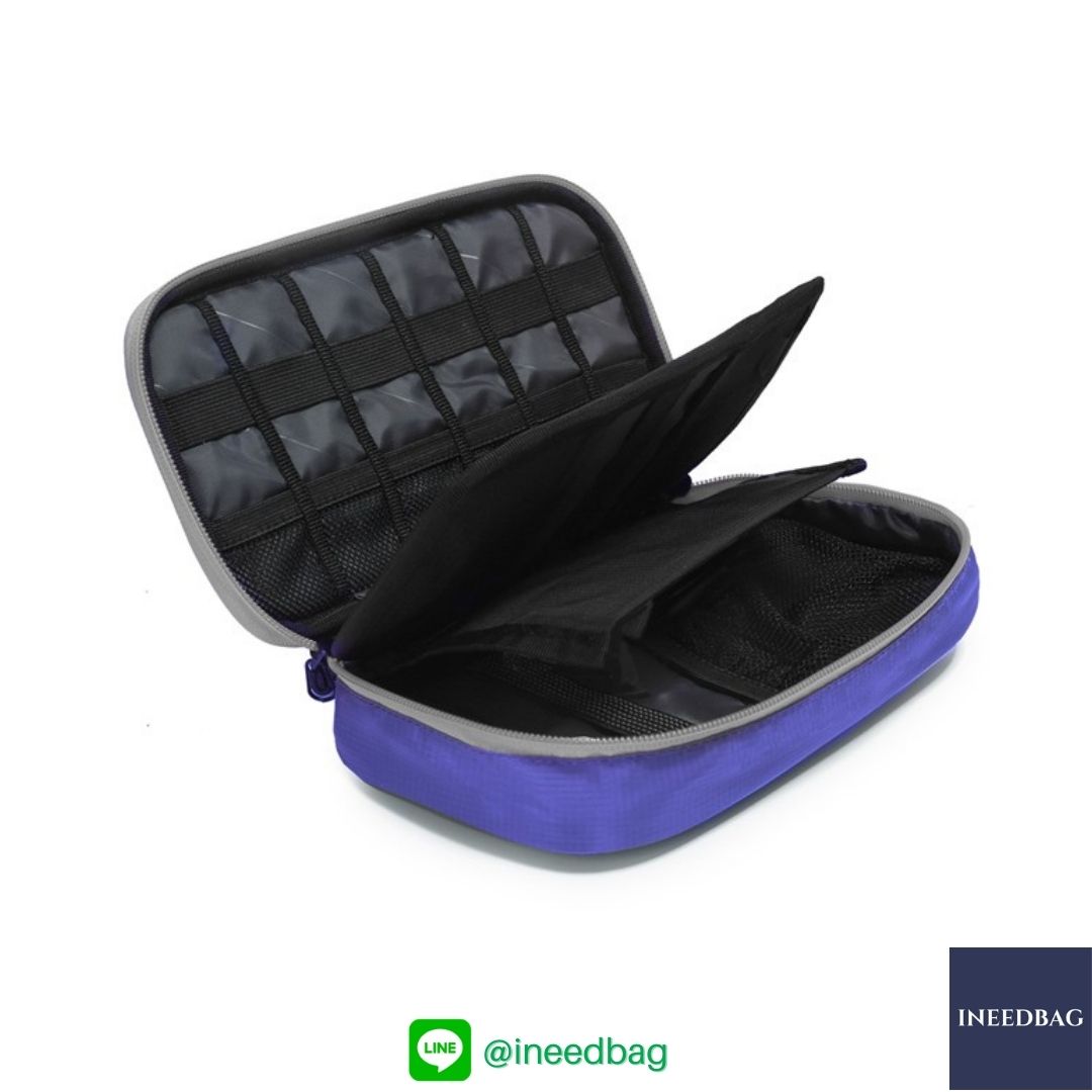 ฺBagsmart กระเป๋าจัดระเบียบอิเล็กทรอนิกส์ กระเป๋าใส่สายชาร์จ กระเป๋าใส่ฮาร์ดดิสก์ กระเป๋าใส่อุปกรณ์ไอที มีสองชั้น ช่องเยอะพิเศษ มีหูหิ้วพกพาสะดวก (น้ำเงิน)
