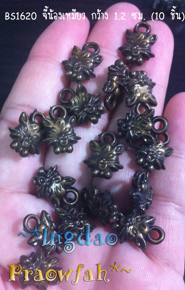 BS1620 จี้น้องเหมียว กว้าง 1.2 ซม. (10 ชิ้น)