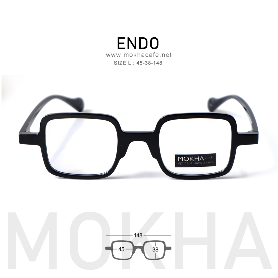 ENDO - black กรอบแว่น ทรงเหลี่ยม TR90 ยืดหยุ่น กว้าง 148 มม. (sizeL) H38