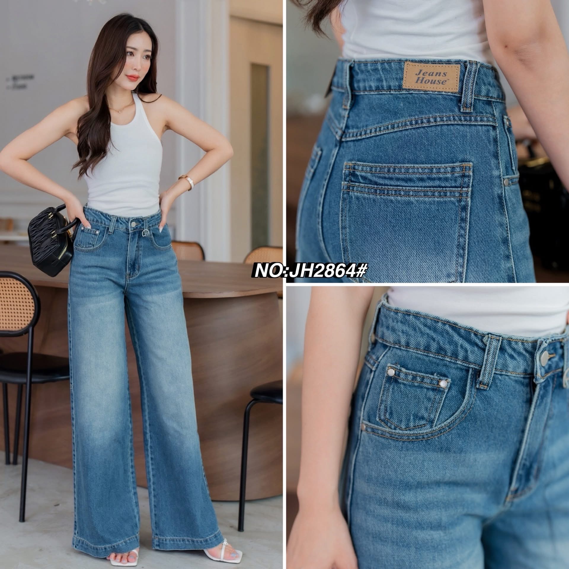 กางเกงทรงกระบอกที่แซปที่สุดในปฐพีนี้ ฮิตกันมากกก งานปังที่สุด (ผ้าไม่ยืด)ฟอกสีสวยสุด เนื้อหนา เพิ่มความสูงให้เมื่อสวมใส เอวสูงปรี๊ดปิดสะดือ ใส่สบาย : สินค้าคุณภาพ (พร้อมส่ง)