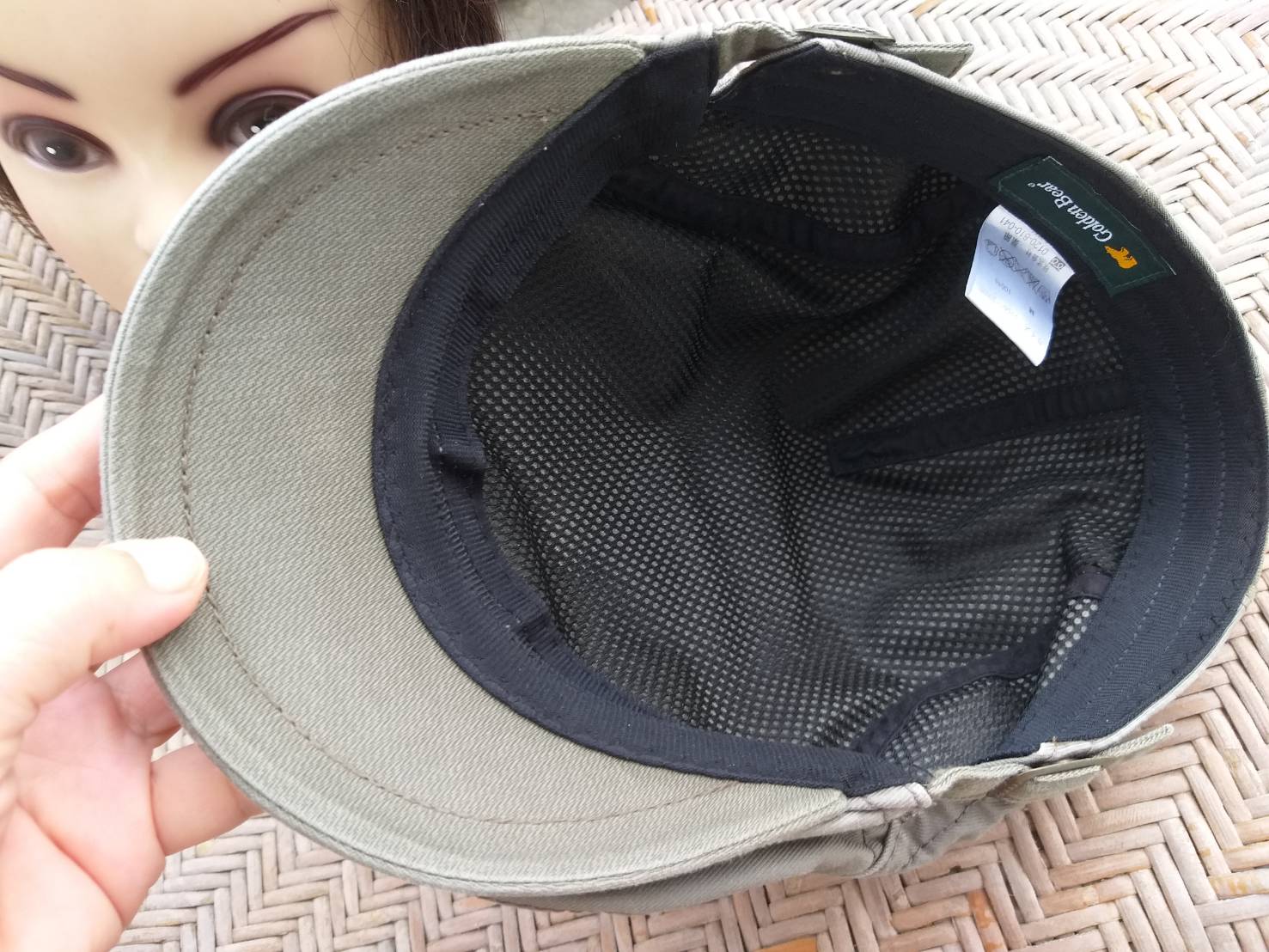 หมวกติงลี่ หมวก flat cap Golden Bear ผ้าฟอก แนวเซอร์