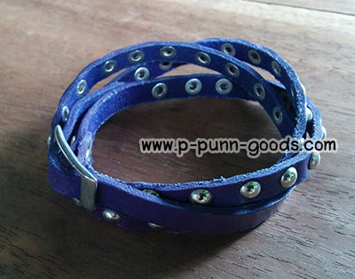 ข้อมือสายหนังหัวเข็มขัด (พัน 3 รอบ)