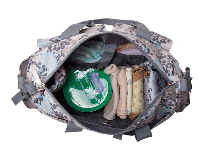 Ecosusi กระเป๋าคุณแม่ กระเป๋าสัมภาระคุณแม่ กระเป๋าแม่ลูกอ่อน แขวนรถเข็นเด็กได้ หิ้ว หรือสะพายไหล่ได้ (Grey)