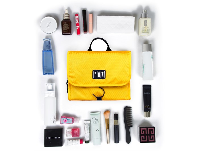 Bagsmart กระเป๋าใส่อุปกรณ์อาบน้ำ คุณภาพสูง ใส่อุปกรณ์อาบน้ำ แขวนได้ สำหรับเดินทาง ท่องเที่ยว (Yellow)