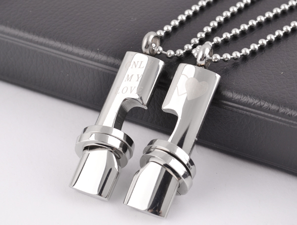 สร้อยคู่ สร้อยคอคู่ สร้อยคู่รัก Only My Love มีสีเงิน, ทอง, ฟ้า (เก็บเงินปลายทางได้)