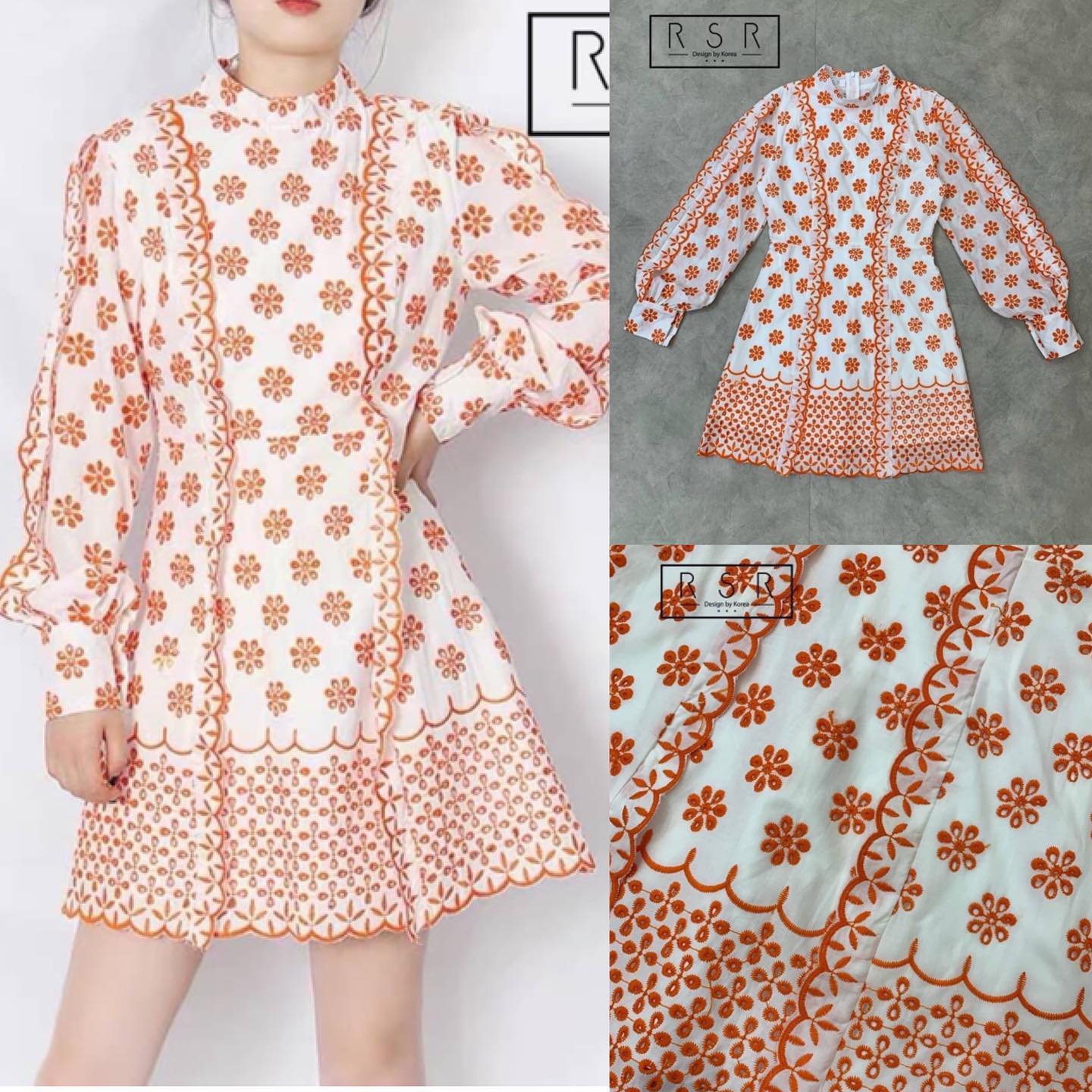 เดรสแขนยาวตัวสวยเก๋ ด้วยการปักแต่งลาย ดอกไม้สวยมีดีเทลแปลกตา ทั้งตัวชุด ทรงเดรสทรงเอบานเล็กๆ ดูดีมาก บอกเลยแนะนำเลยจ้า งานดี งานเป๊ะ พร้อมส่ง