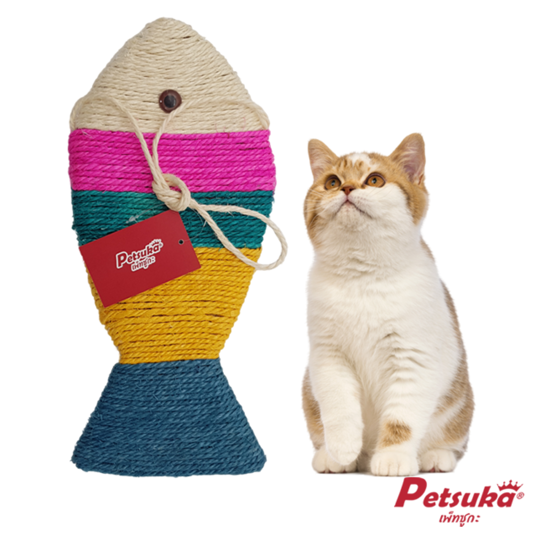 ที่ลับเล็บแมว Petsuka รูปปลา หลากสีสัน