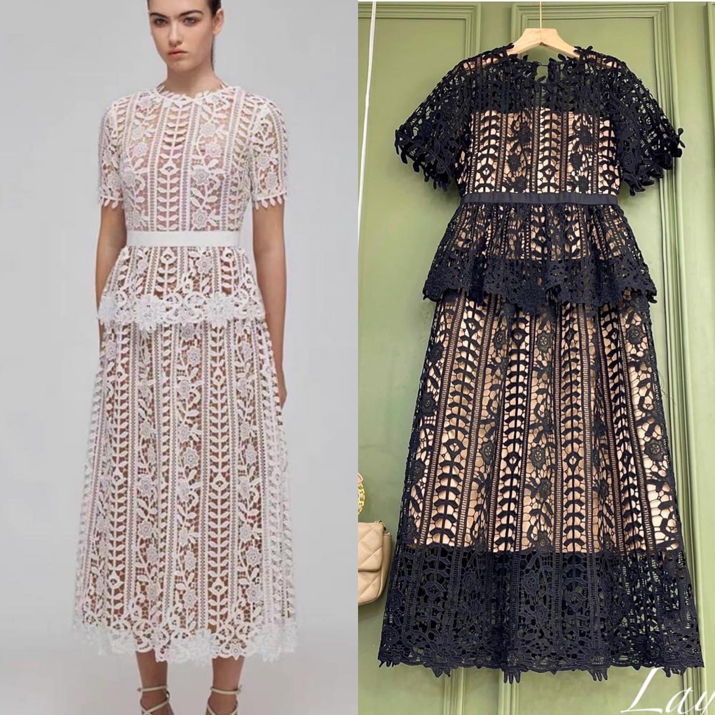 แม็กซี่เดรสลูกไม้สวยแบรนด์ self-portait ทรงเรียบหรูดูแพงมาก เข้ารูปช่วงเอวแต่ง ระบายชั้นช่วงเอว ใส่แล้วดูเอวเล็ก งานมีซิป ด้านหลัง สินค้าคุณภาพ (พร้อมส่ง)