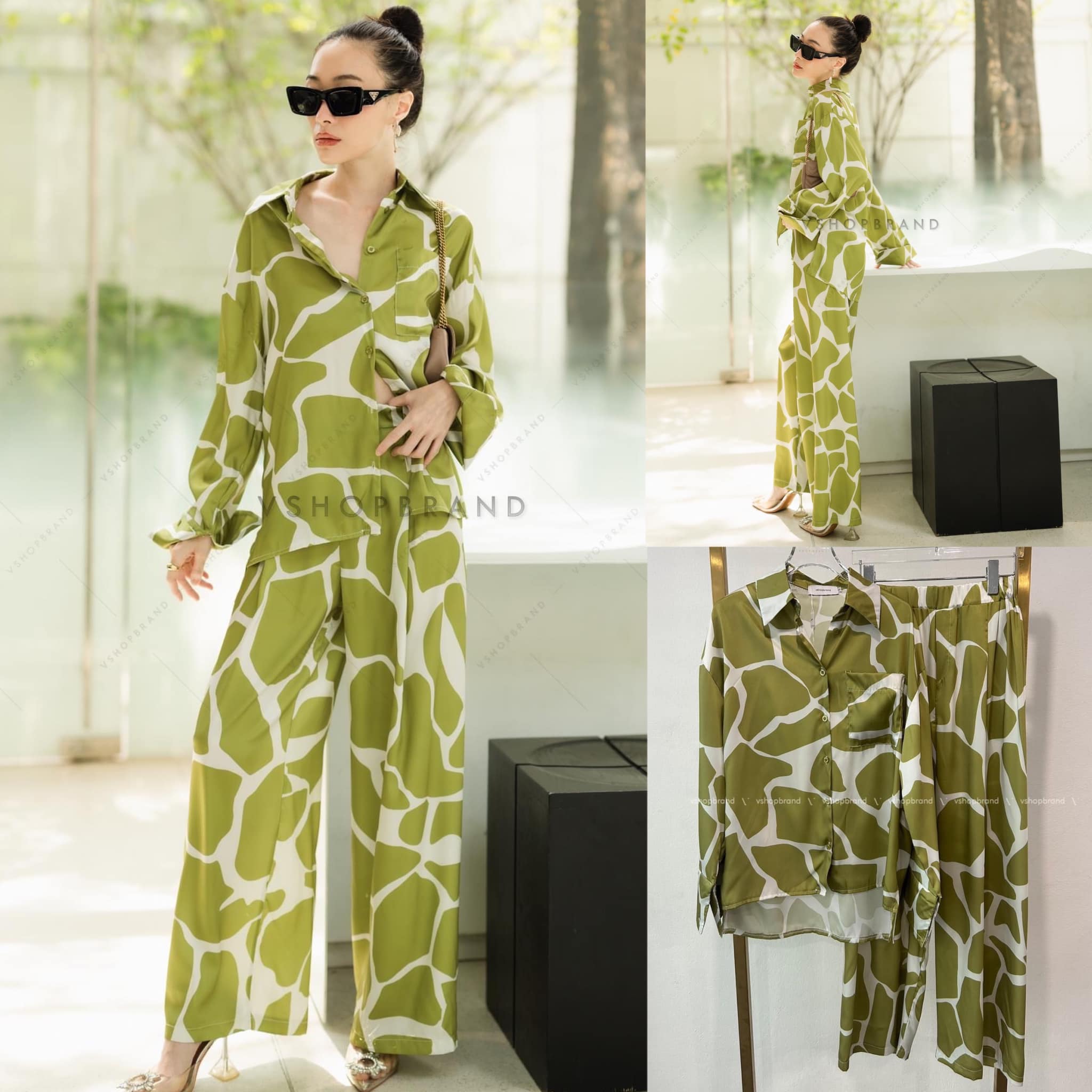 Set เชิ้ตลายหิน + กางเกงขายาว สินค้าคุณภาพ (พร้อมส่ง)