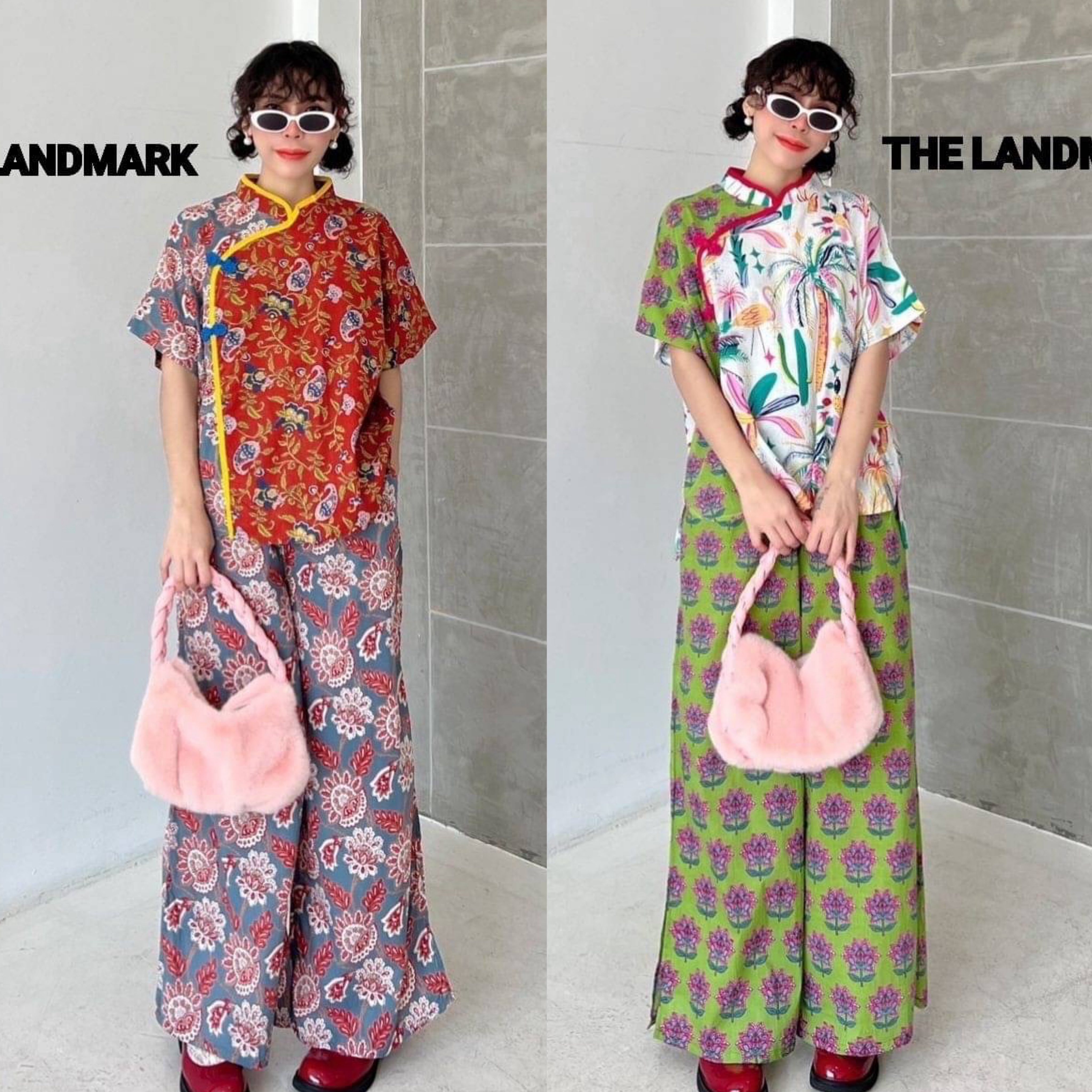 ชุดเซ็ทกี่เพ้า ผ้าบล็อคคอทตอลอินเดีย เสื้อดีไซน์คอจีน ด้านหน้าเป็นกระดุมหลอก ด้านหลังมีกระดุม1เม็ด ตัดต่อสี หน้าสั้น~หลังยาว กางเกงทรงปล่อย ขาบานผ่าข้าง มีกระเป๋าล้วง . สินค้าคุณภาพ (พร้อมส่ง)