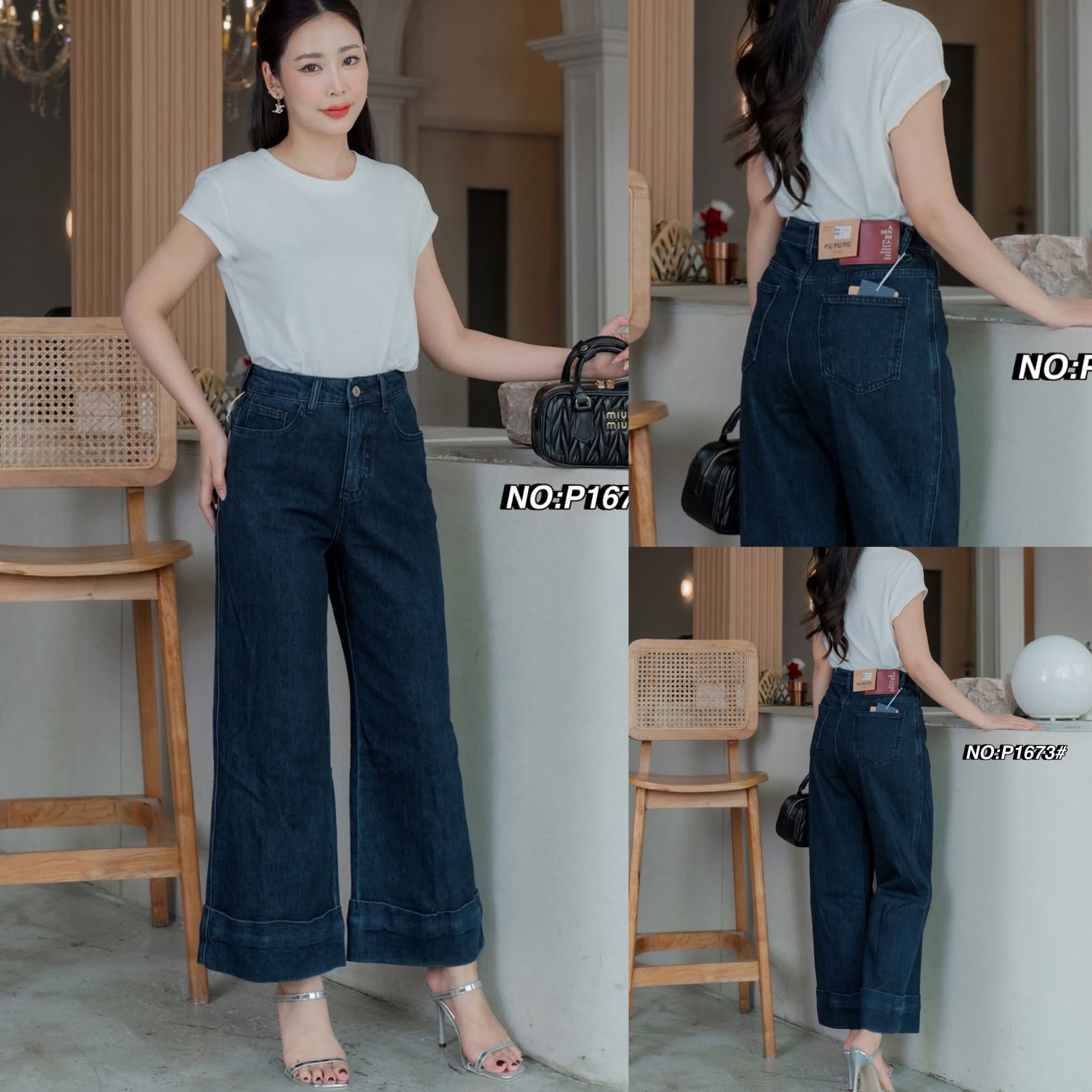 กางเกงยีนส์ขา9ส่วน ทรงมาใหม่คะ ทรงนี้ปีนี้มาแรงมากค่ะ ทรงเรียบๆ ปลายขาพับเย็บ เก๋มากๆ เอวสูง เนื้อผ้ายืดหยุ่นเก็บทรง ใส่ดูเพรียวมาก(ผ้ายืด) ใส่สบาย : สินค้าคุณภาพ (พร้อมส่ง)