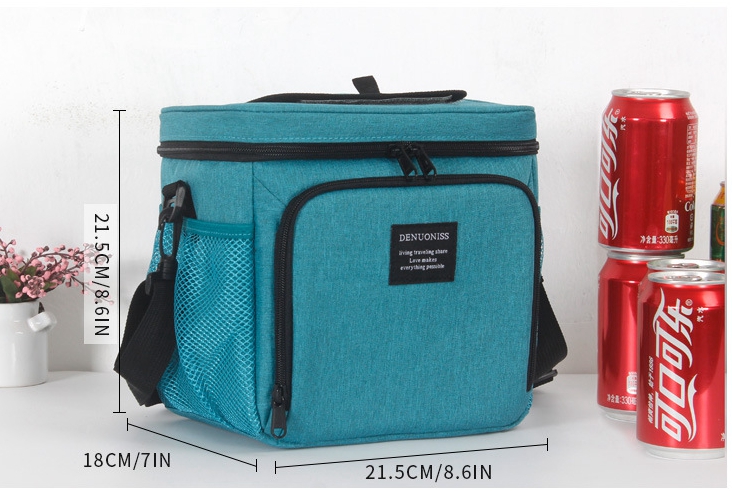 (สีเทา) กระเป๋าเก็บความเย็น เก็บอุณหภูมิร้อน-เย็น เพิ่มช่องเก็บอุณหภูมิด้านบน เก็บอาหาร เครื่องดื่ม มีสายสะพาย ใช้ได้อเนกประสงค์