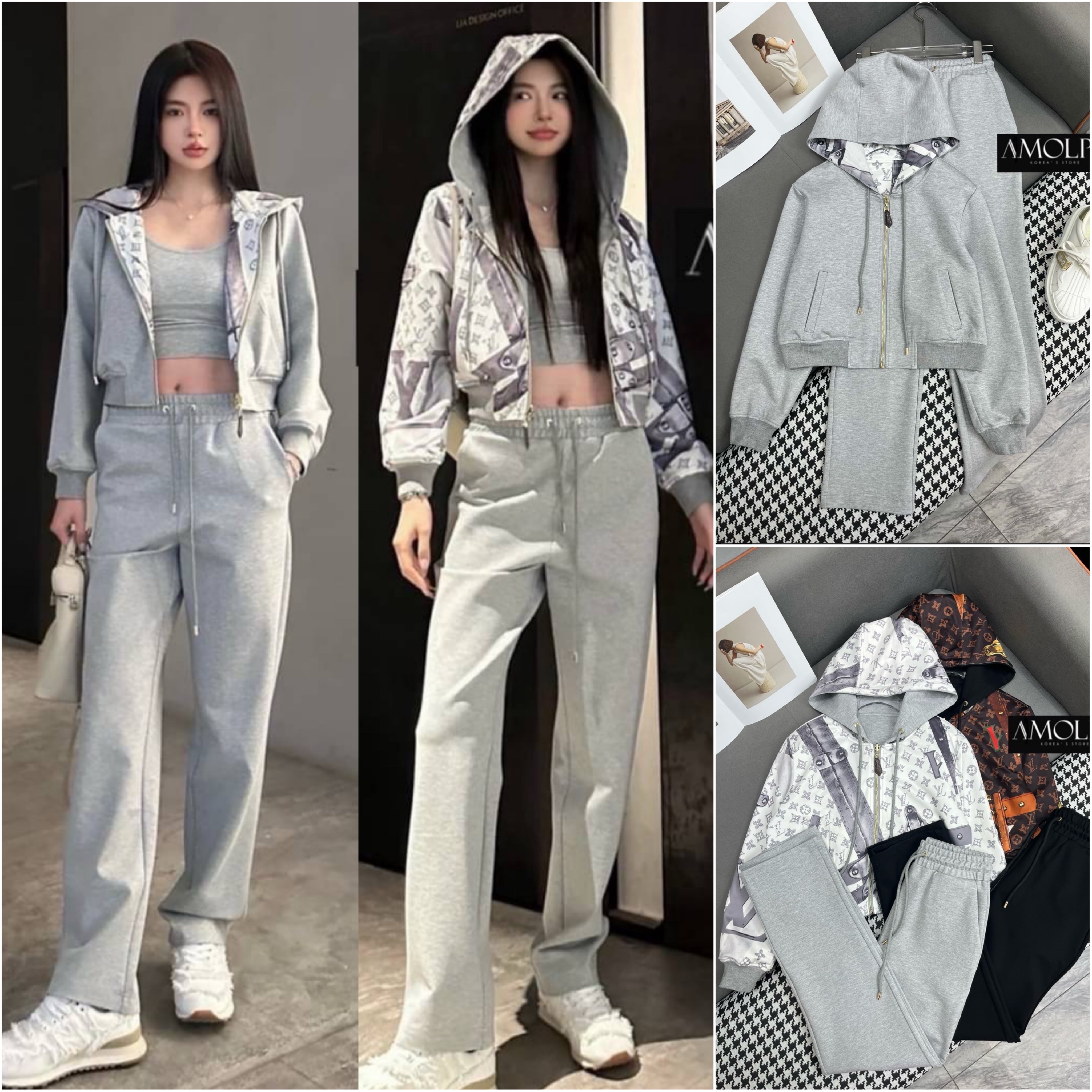 SET JACKET LV งาน Hiend ใส่ได้ทั้ง 2 ด้าน เนื้อผ้าดีม๊ากกกก ผ้าใส่สบายมากกกก ห้ามพลาดเลยนะคะ ใส่สบายสุดๆ : สินค้าคุณภาพ (พร้อมส่ง)