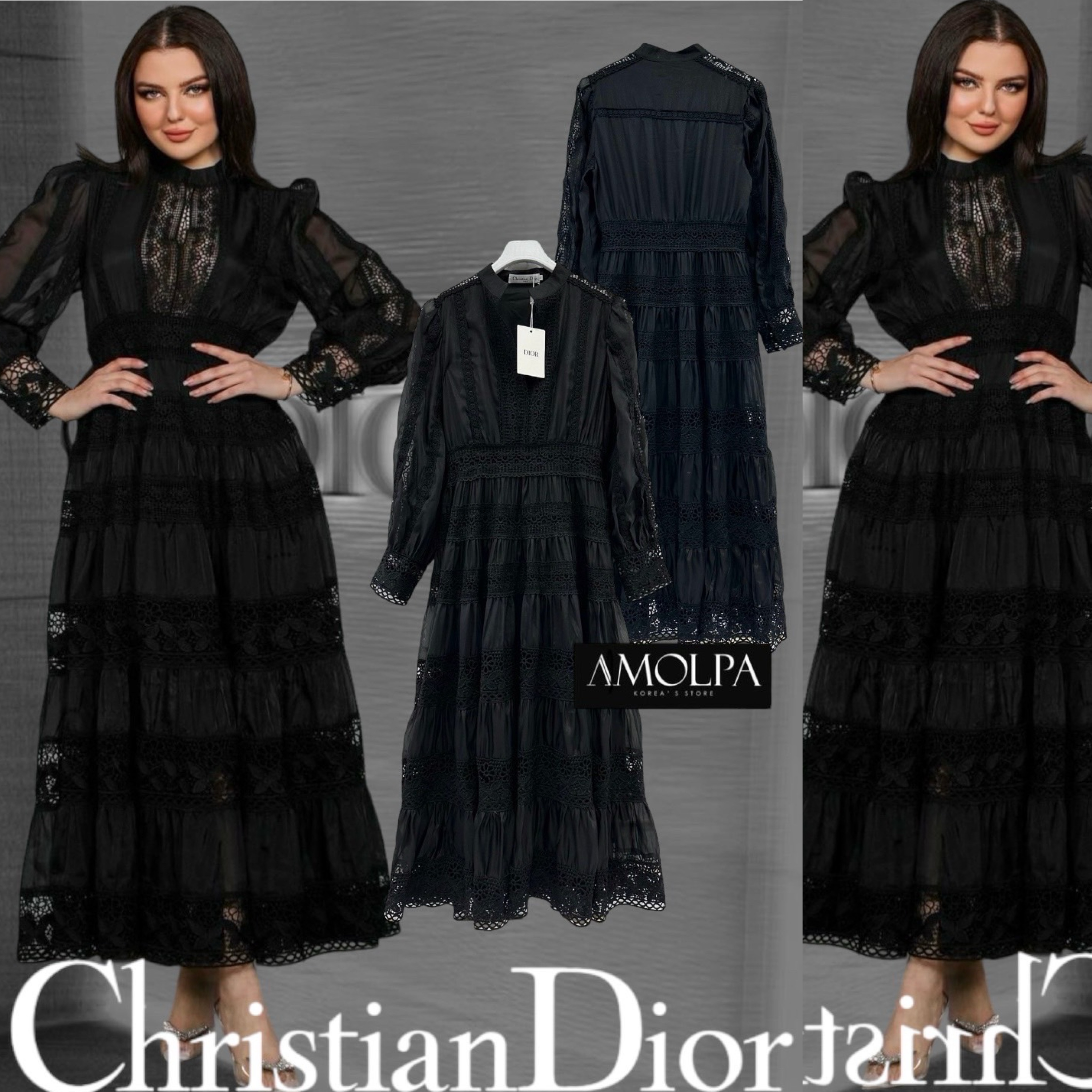 LONG MAXI DRESS CD LACE ตัวนี้ทรงยาว เนิ้อผ้าลูกไม้ มีน้ำหนัก ใส่ออกงาน สินค้าคุณภาพ (พร้อมส่ง)