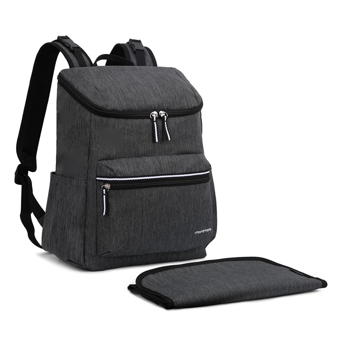 mommore กระเป๋าคุณแม่ กระเป๋าสัมภาระคุณแม่ กระเป๋าแม่ลูกอ่อน กันน้ำ พร้อมแผ่นรองเปลี่ยนผ้าอ้อม จุมาก น้ำหนักเบา เหมาะสำหรับเดินทาง (Dark Grey)