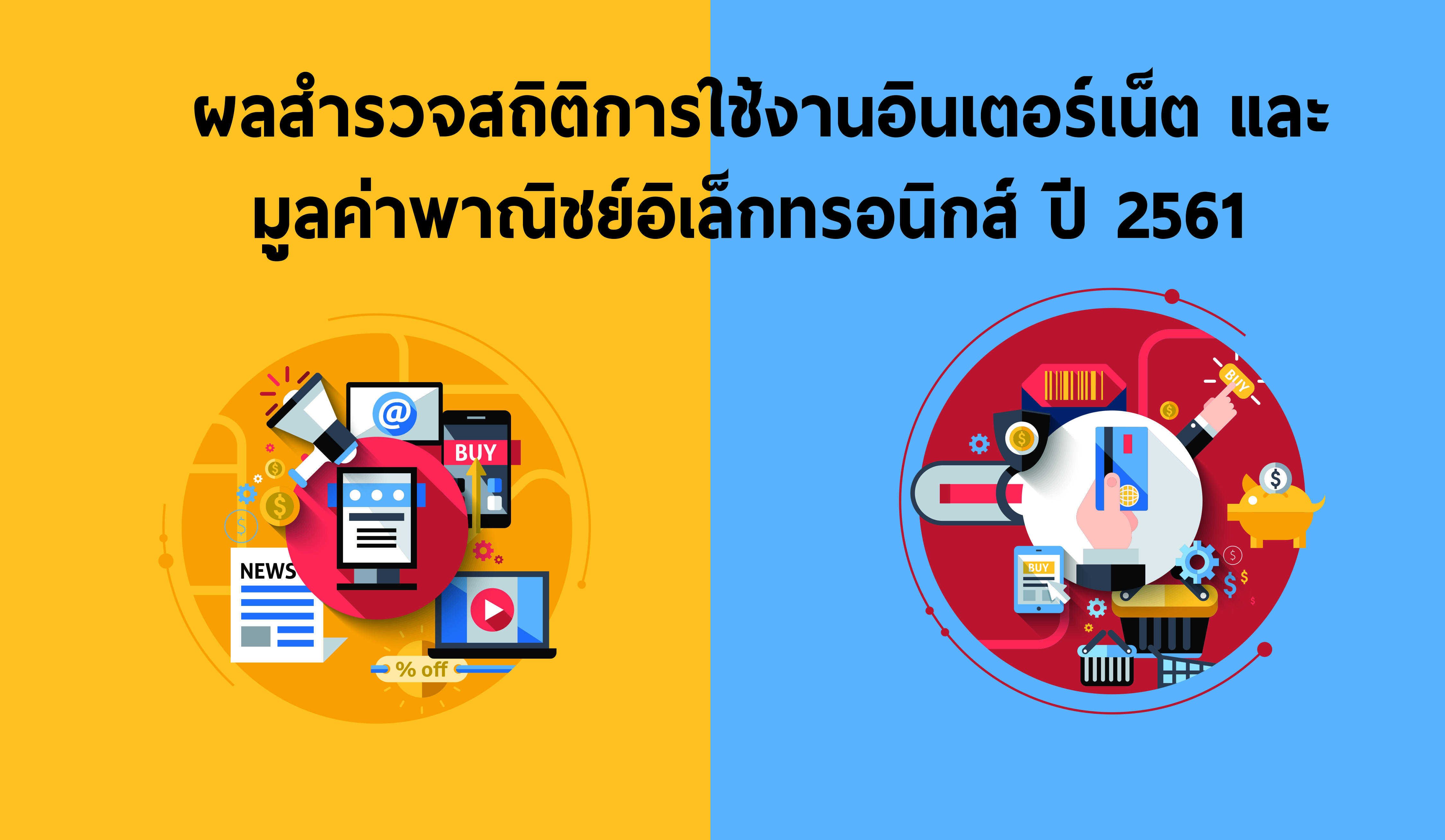 ผลสำรวจสถิติการใช้งานอินเตอร์เน็ต และ มูลค่าพาณิชย์อิเล็กทรอนิกส์ ปี 2561 
