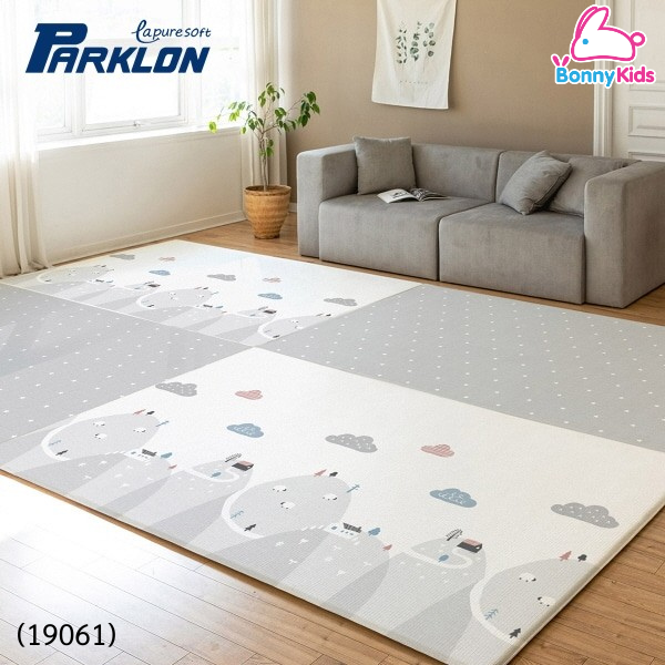 (19061) แผ่นรองคลาน Parklon Lapure Soft Mat 130x190x1.2cm. ลาย Happy Way