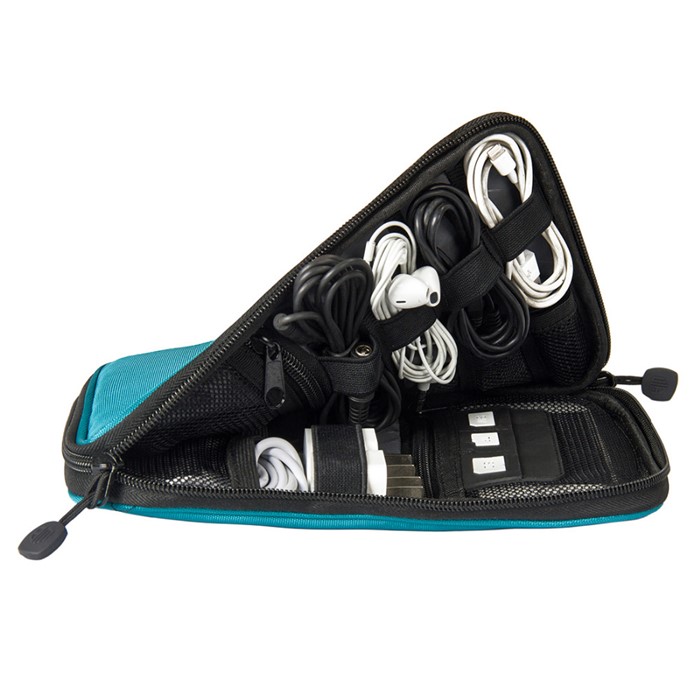 ฺBagsmart กระเป๋าจัดระเบียบอิเล็กทรอนิกส์ กระเป๋าใส่สายชาร์จ กระเป๋าใส่ฮาร์ดดิสก์ กระเป๋าใส่อุปกรณ์ไอที มีช่องใส่ SIM, SD CARD (Lake Blue)