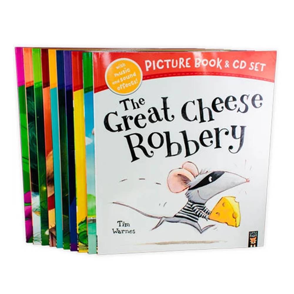 Little Tiger Press : 10 Picture Book and CD Sets : The Great Cheese Robbery and Other Stories Collection เซตหนังสือนิทานภาพพร้อมซีดี 10 เล่ม