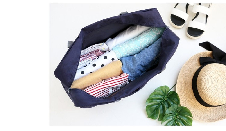 Wind Blows กระเป๋าเดินทางพับเก็บได้ เสียบที่จับกระเป๋าเดินทางได้ มีซิปรูดตอนพับเก็บ สำหรับการเดินทาง ท่องเที่ยว