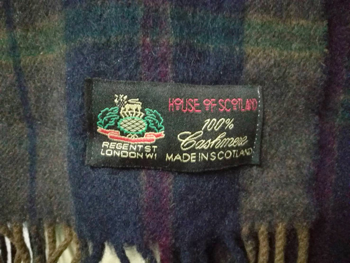 ผ้าพันคอ Cashmere Made in SCOTLAND (ของใหม่)
