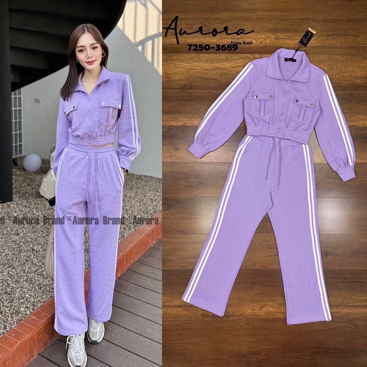 Set เสื้อ+กางเกงขายาว วอร์ม สีสันสดใส ใส่สบาย : สินค้าคุณภาพ (พร้อมส่ง)