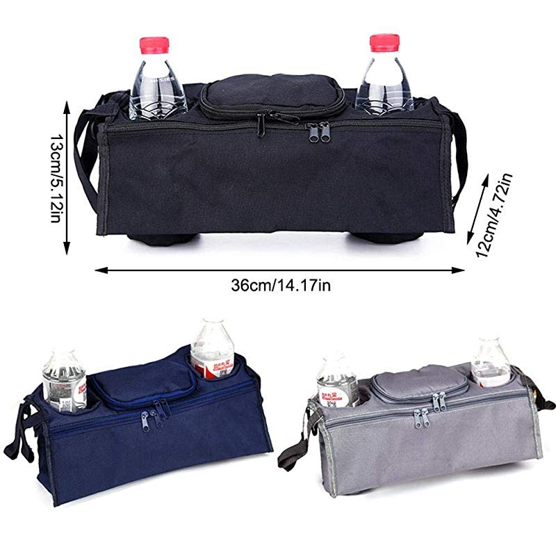 กระเป๋าวางแก้วน้ำ ที่วางขวดนมรถเข็นเด็ก กระเป๋ารถเข็นเด็ก กระเป๋าติดรถเข็นเด็ก Baby Stroller Organizer