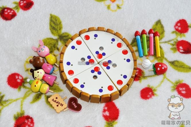 ของเล่นไม้ เซตตกแต่งหน้าเค้ก ของเล่นเค้กไม้ ของเล่นเด็กผู้หญิง ของเล่นทำอาหาร Wooden Decoration Cake Set by Mother Garden