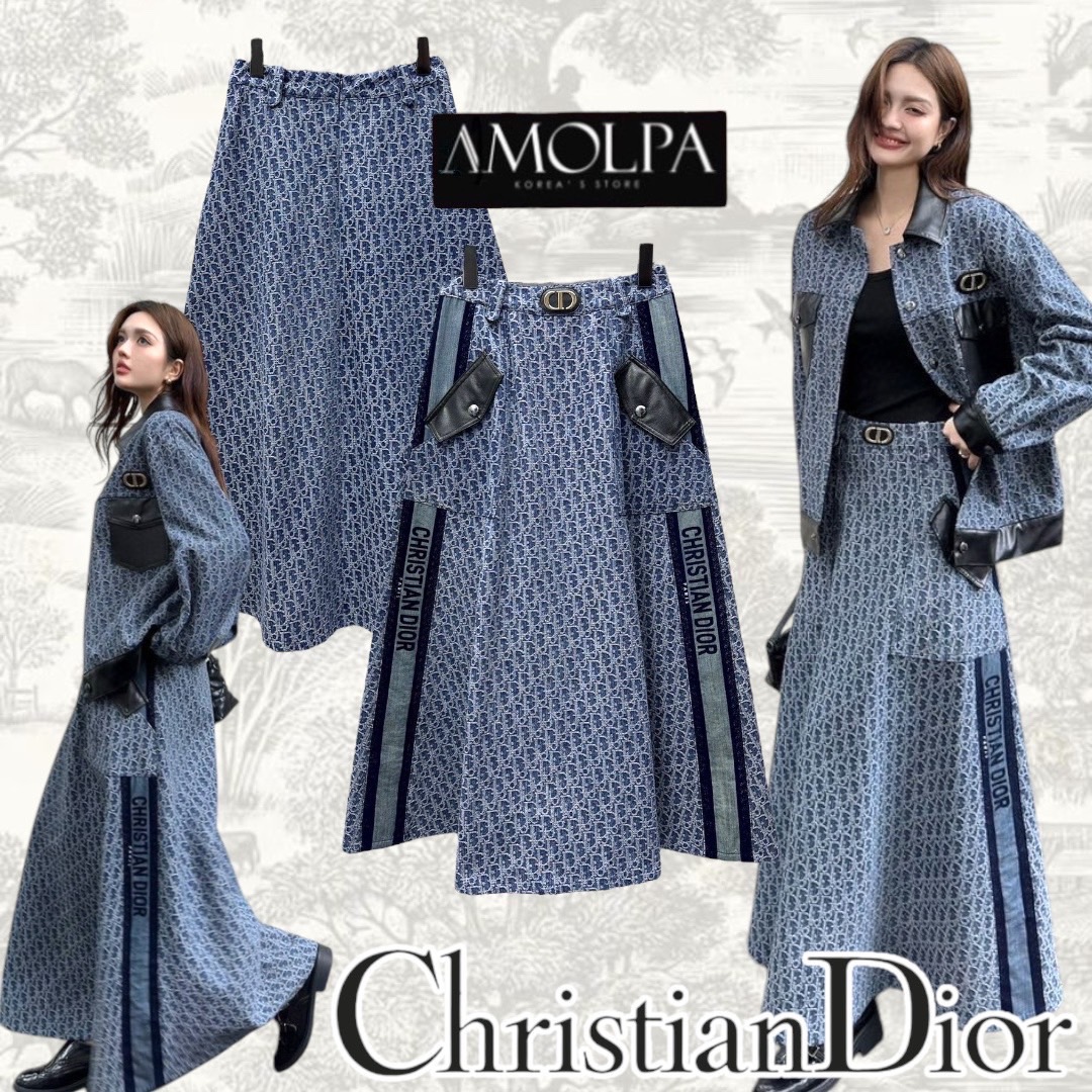 กระโปรงยาว CD DENIM แถบอักษรแต่งหนัง งานสวย เกรดขั้นเทพ งานตามภาพเลยนะคะ คุณภาพจึ้งๆ เลยค้า งานสวยยยยย ชนช๊อป ใส่สบาย : สินค้าคุณภาพ (พร้อมส่ง)