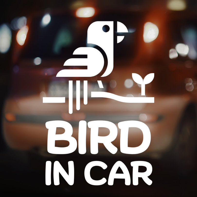 สติ๊กเกอร์ติดรถ RABBIT IN CAR ในรถมีกระต่าย นก ซูก้าไกลเดอร์