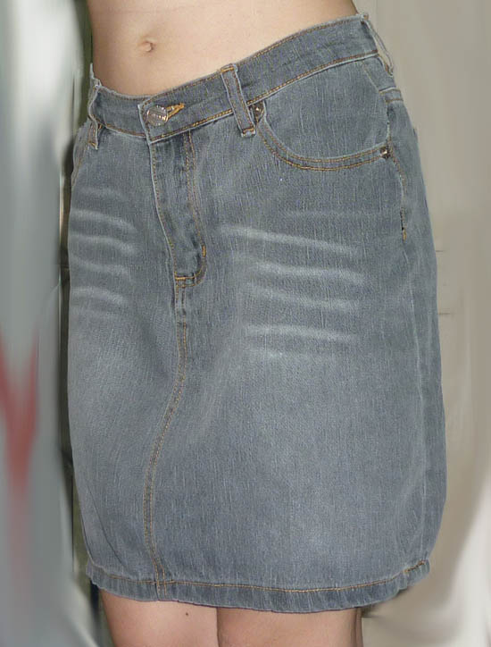 #2กระโปรงยีนส์ยืดฟอกซีด แบรนด์ SKOOZI 30.5-40-15