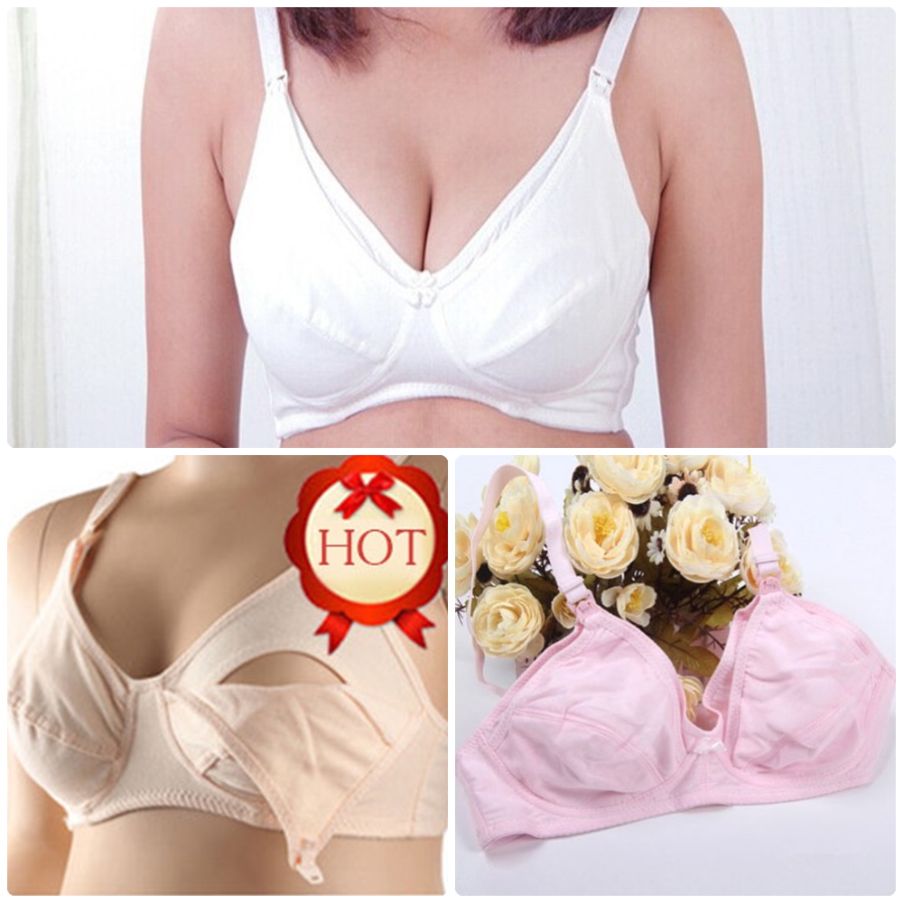 NanaBaby เสื้อในให้นมบุตร เสื้อในเปิดเต้าให้นมลูก ไม่มีโครง ผ้าฝ้าย Cotton นิ่ม ใส่สบาย