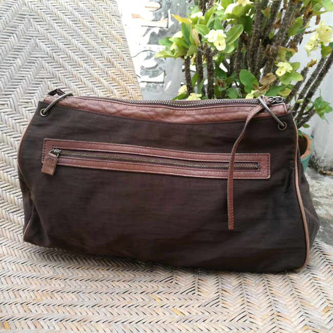 กระเป๋าสะพายฝาปิดหนังแท้สานขัด B.stuff ใบใหญ่ สวยยยยย