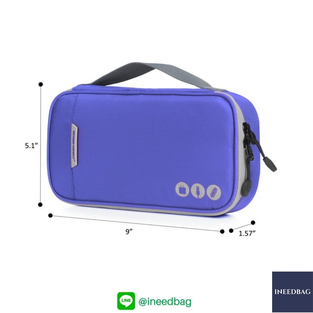 ฺBagsmart กระเป๋าจัดระเบียบอิเล็กทรอนิกส์ กระเป๋าใส่สายชาร์จ กระเป๋าใส่ฮาร์ดดิสก์ กระเป๋าใส่อุปกรณ์ไอที มีสองชั้น ช่องเยอะพิเศษ มีหูหิ้วพกพาสะดวก (น้ำเงิน)