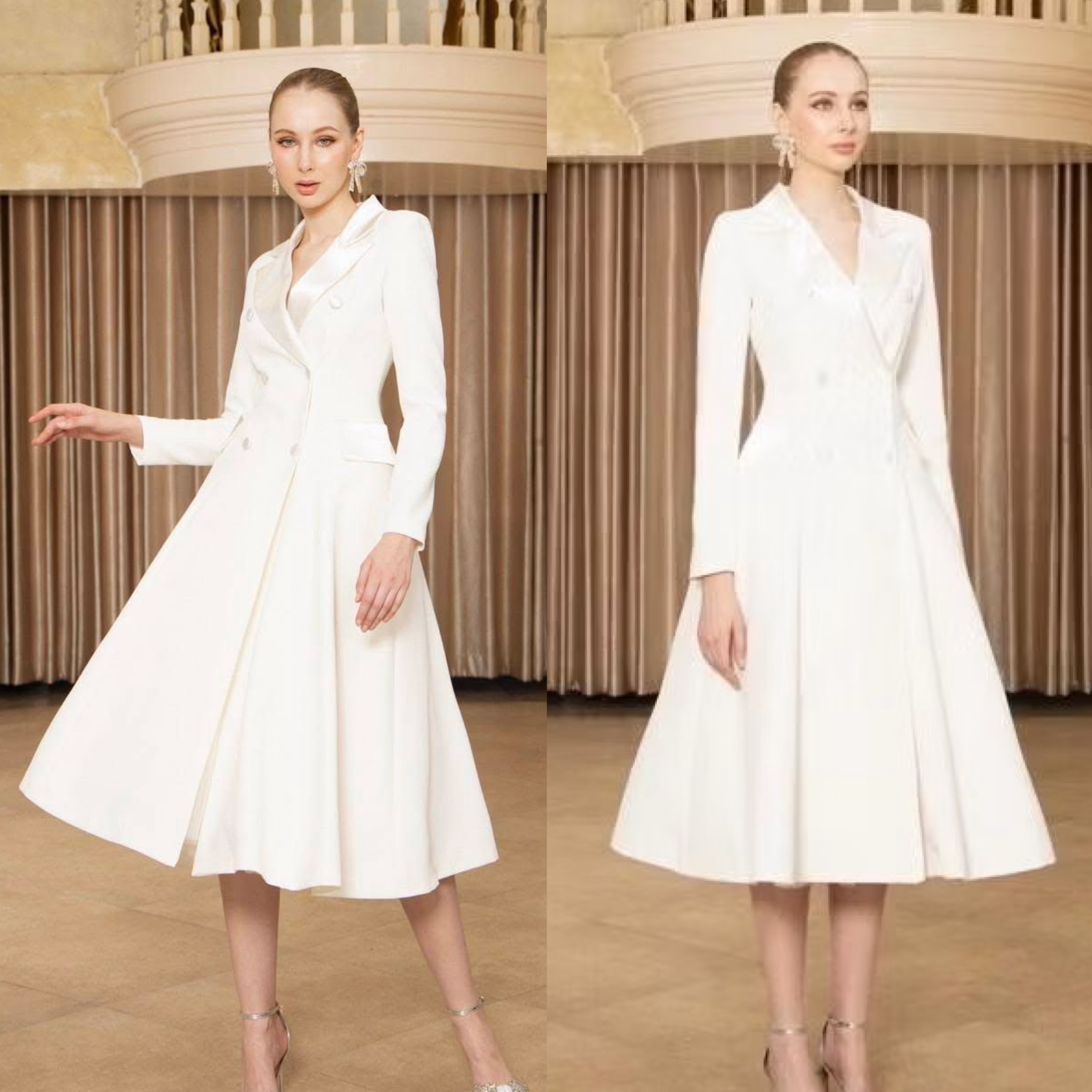 เดรสปกเลื่อมกระโปรงบาน+กระโปรงสุ่ม งานผ้าเนื้อดี ผ้าสวยสุดๆ ใส่สบาย : สินค้าคุณภาพ (พร้อมส่ง)