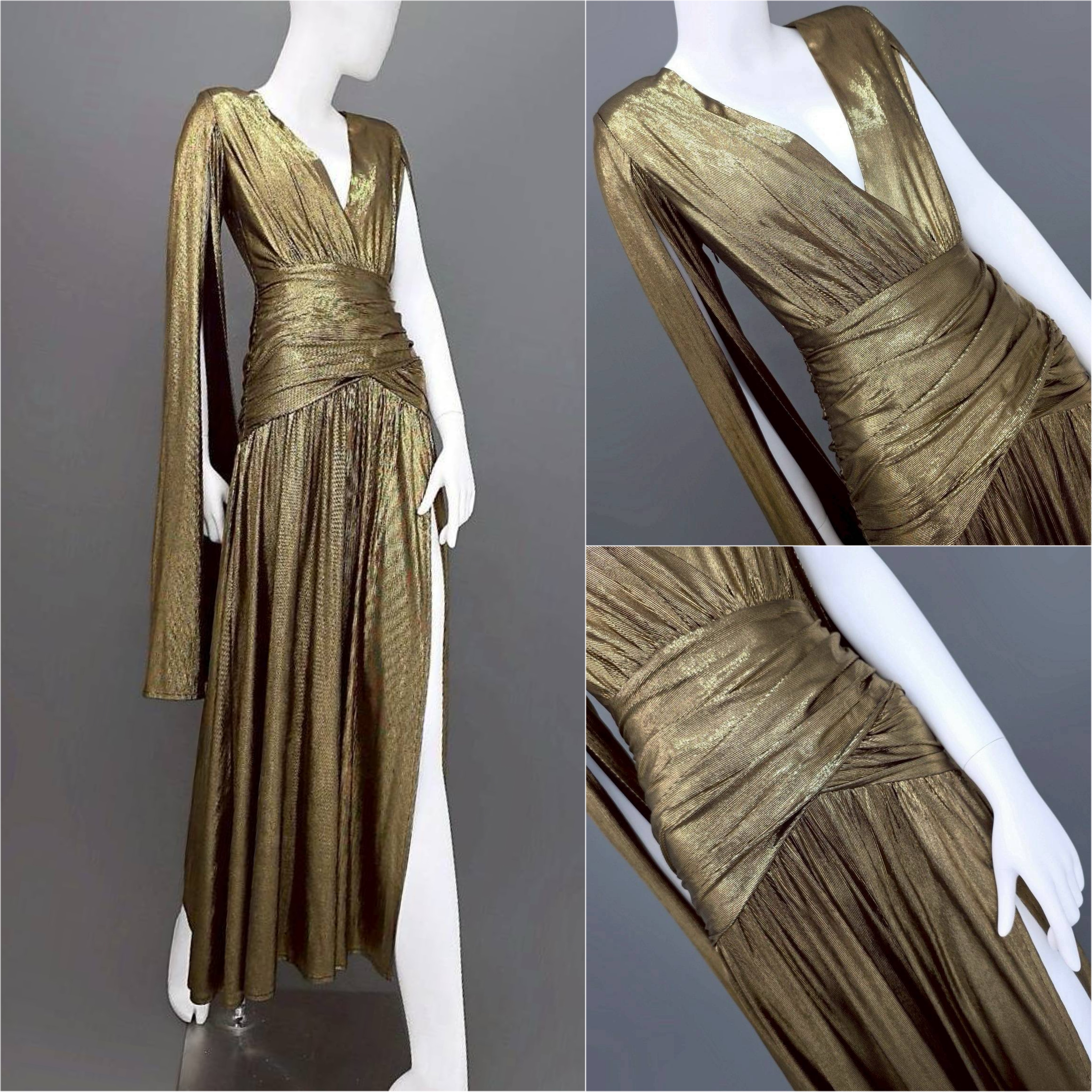 แม็กซี่เดรสเสื้อคอวีป้าย แขนยาวเป็นผ้าคลุมในตัว กระโปรงเข้ารูปตรงสะโพก ผ่าหน้าขา ชายกระโปรงบาน ใส่สบาย : สินค้าคุณภาพ (พร้อมส่ง)