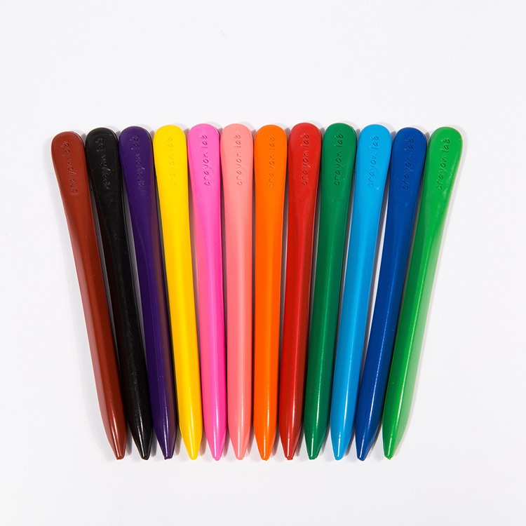 สีเด็กแท่งสามเหลี่ยม △ จับถนัดมือ ปลอดสารพิษ Crayonlab เซ็ต 12 สี