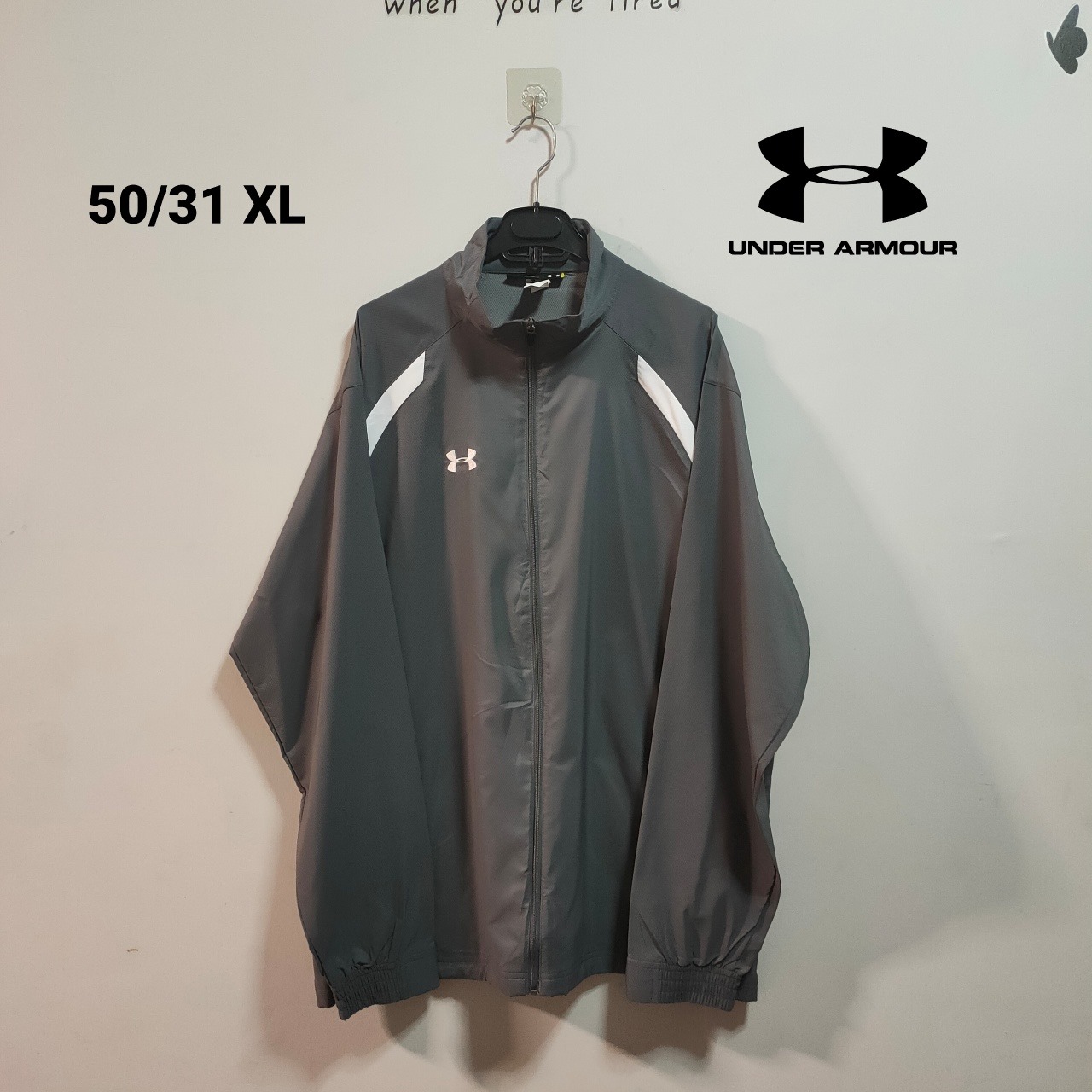 M19เสื้อแจ็คเก็ตผ้าร่ม UNDER ARMOUR Sz XL