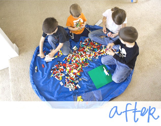 ที่เก็บของเล่นเด็ก ถุงเก็บของเล่น แผ่นรองนั่งเล่น 2 in 1 Toys Fast Pouch Pad ขนาด 150 ซม.